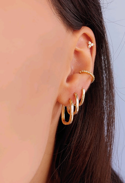 MIX DE ARGOLAS E PIERCING FAKE | BLUE JEANS