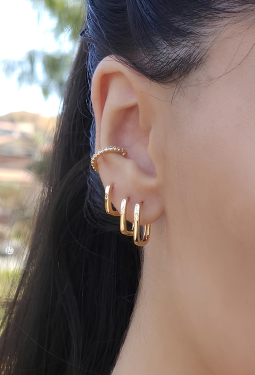 MIX COM TRIO DE ARGOLINHAS COM ZIRCÔNIA l AMARE