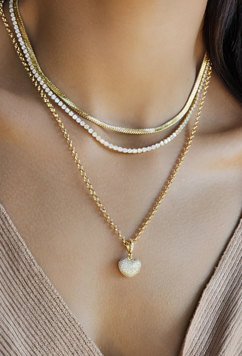 MIX ELEGANTE DE COLAR E BRINCO CRAVEJADO l GOLD WEST