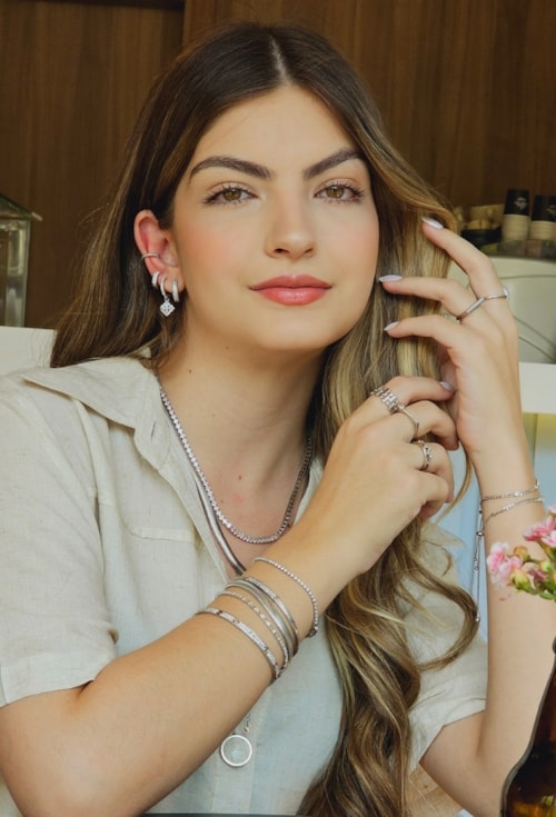 MIX DE PULSEIRAS E BRACELETES CRAVEJADOS NO RÓDIO l AUTÊNTICA