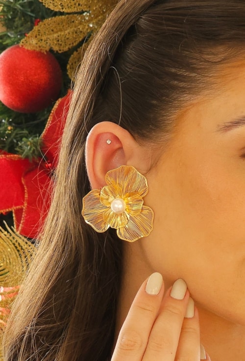 MIX COM BRINCO DE FLOR ORGÂNICA NO OURO | CELEBRAR 2024