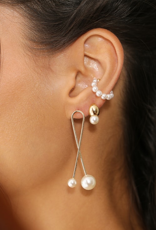 MIX DE BRINCOS E PIERCING DE PÉROLAS l REALIZE