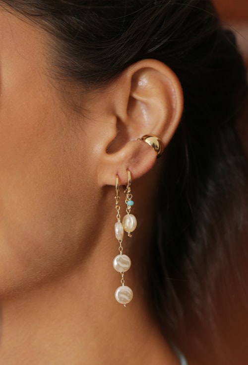 MIX DE BRINCOS DE PÉROLA E PIERCING FAKE l REALIZE