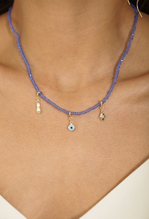 MIX DE CHOKER SAFIRA COM KIT MEUS SONHOS BOAS VIBRAÇÕES l REALIZE