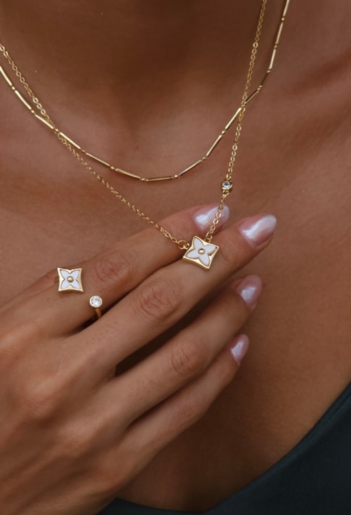 MIX DE CONJUNTO PEROLADO NO OURO l ESSENZA