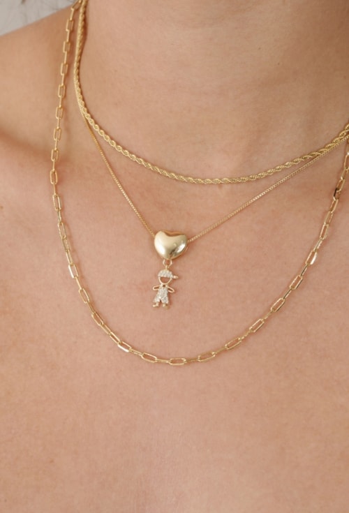 MIX DE COLARES COM INICIAL PERSONALIZADO COM PINGENTE DE MENINO l AFETO