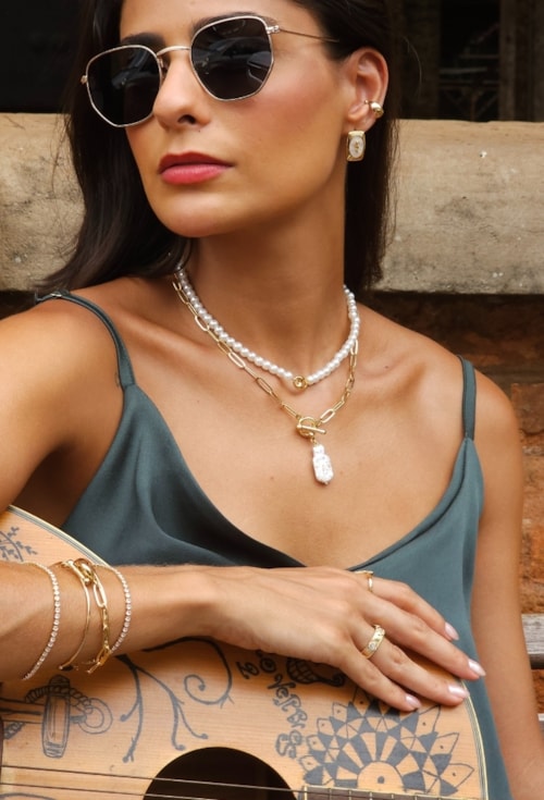 MIX DE BRACELETES FINOS COM RIVIERAS E PULSEIRAS DE ELOS l ESSENZA