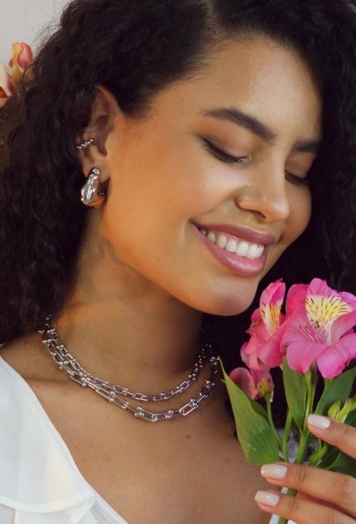 MIX DE BRINCO E PIERCING FAKE ORGÂNICO E CHOKER ELOS | WELCOME SPRING 2025