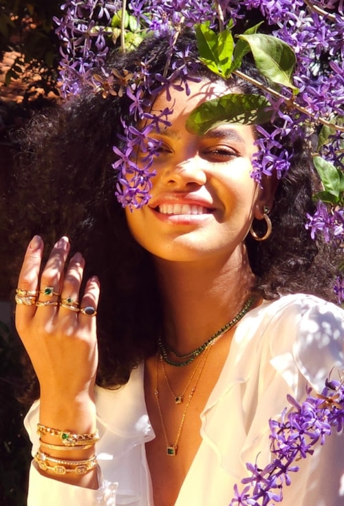 MIX DE PULSEIRA ESMERALDA E BRACELETES CRAVEJADOS | WELCOME SPRING 2025