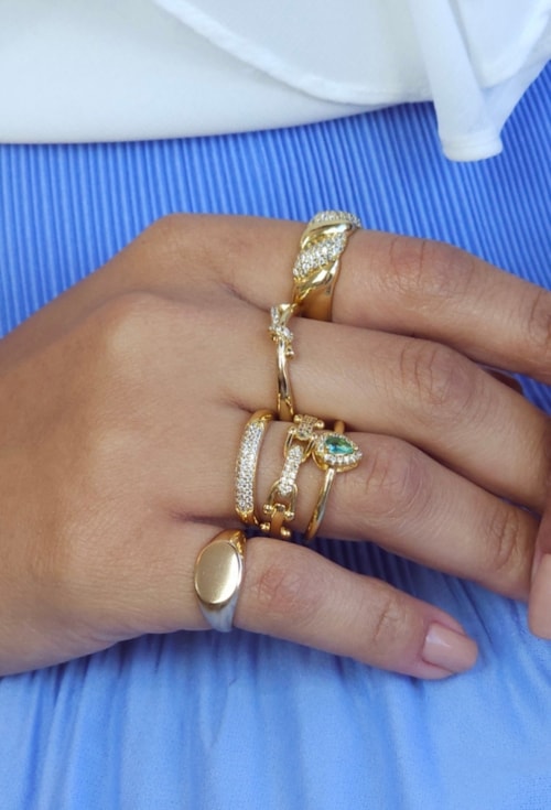 MIX  ANÉIS MODERNOS E CRAVEJADOS NO OURO | WELCOME SPRING 2025