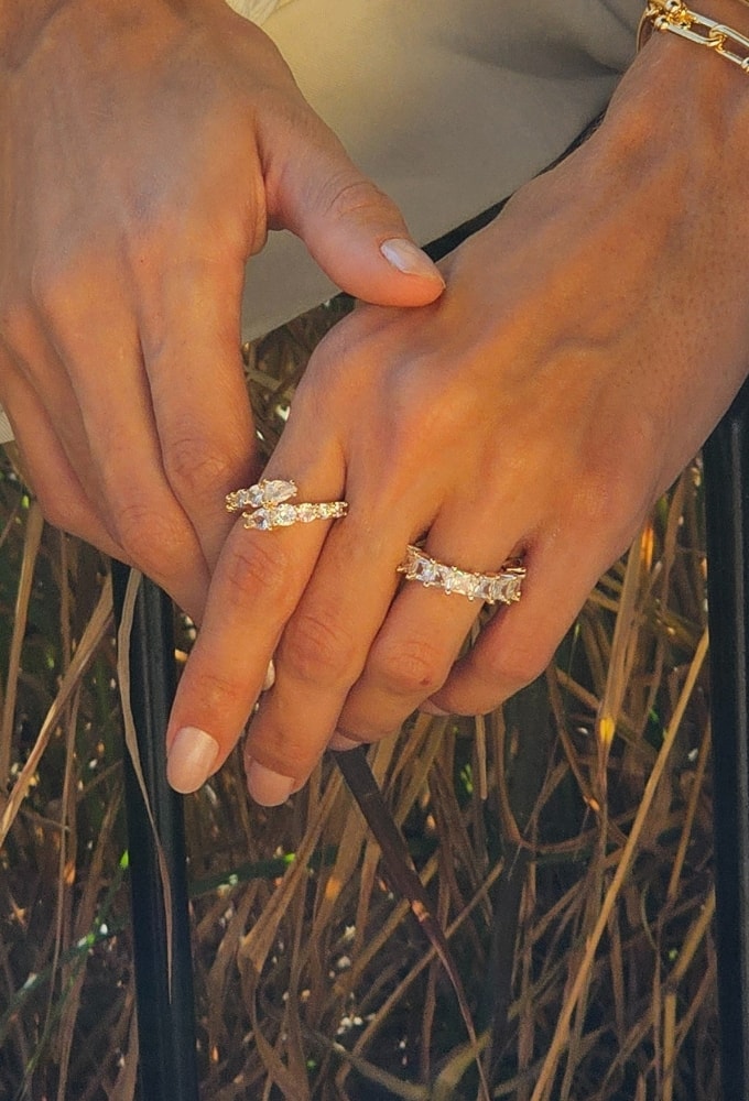 MIX DE ANÉIS LUXO COM ZIRCÔNIA l GOLD WEST