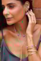 MIX DE BRACELETES NO OURO COM PULSEIRA TUBO BOLA HOWLITA TURQUESA l ESSENZA
