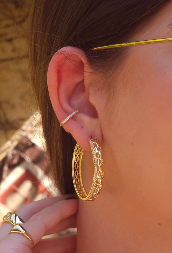MIX DE BRINCO ARGOLA ELOS E PIERCING FAKE | LA DOLCE VITA