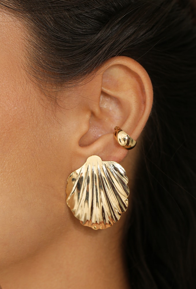 MIX DE BRINCO DE CONCHA COM PIERCING FAKE LISO l REALIZE