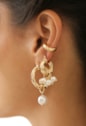 MIX DE BRINCOS DE ARGOLA COM PÉROLAS E PIERCING NO OURO l REALIZE
