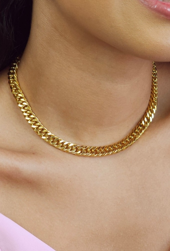 MIX DE CHOKER E PULSEIRA E BRINCO CORRENTE NO AÇO INOX DOURADO | WELCOME SPRING 2025