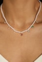 MIX DE COLAR COM BRINCO E PIERCING DE PÉROLAS CRAVEJADO COLORIDO l REALIZE