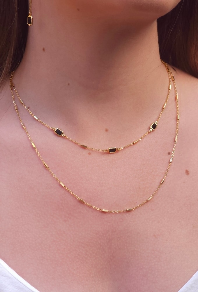 MIX DE COLARES E PULSEIRA ÔNIX | LA DOLCE VITA