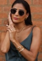 MIX DE PULSEIRAS E BRACELETES INSPIRAÇÃO NO OURO l ESSENZA