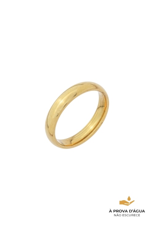 ALIANÇA ANATÔMICA EM AÇO INOX DOURADO AN561-AD