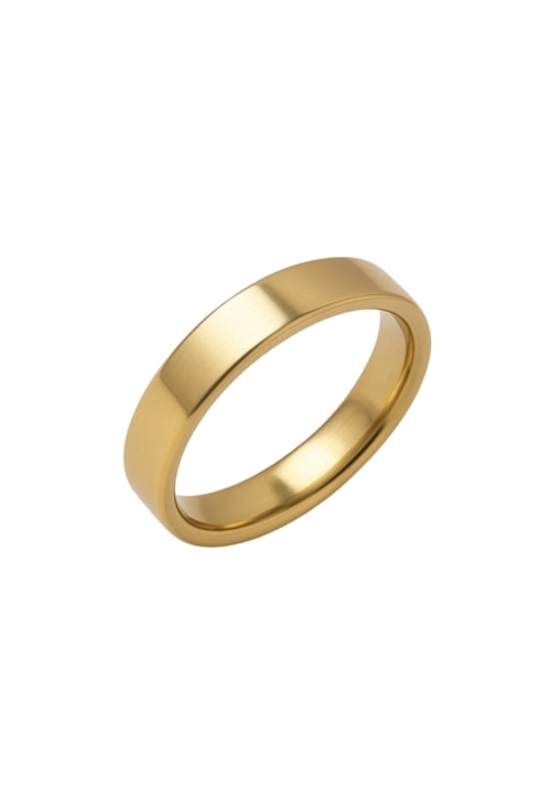 ALIANÇA QUADRADA ANATÔMICA 4MM AÇO INOX DOURADO AN523-AD