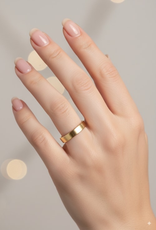 ALIANÇA QUADRADA ANATÔMICA 4MM AÇO INOX DOURADO AN523-AD