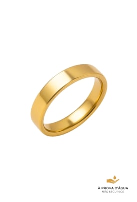 Produto ALIANÇA QUADRADA ANATÔMICA 4MM AÇO INOX DOURADO AN523-AD