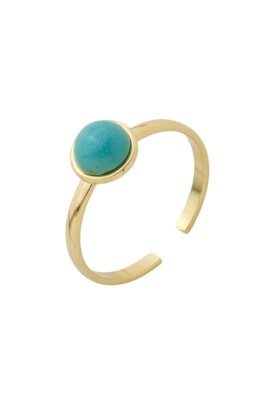 Produto ANEL AJUSTÁVEL COM PEDRA NATURAL TURQUESA AN511-O