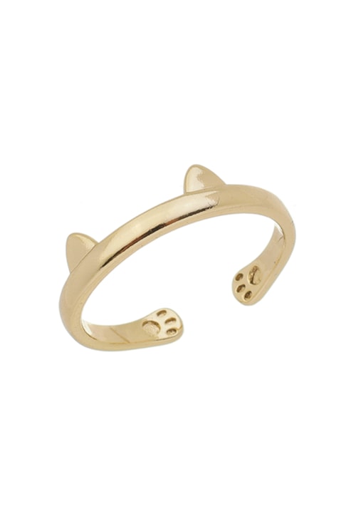 ANEL AJUSTÁVEL DE GATINHO NO OURO AN226-O