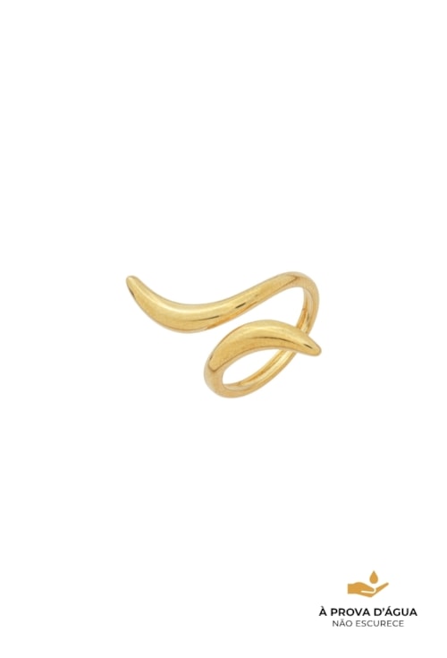 ANEL AJUSTÁVEL DUAS PONTAS LISO DOURADO AN562-AD