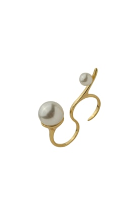 Produto ANEL AJUSTÁVEL DUPLO COM PÉROLA SHELL NO OURO AN491-O