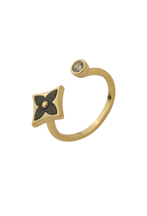 ANEL AJUSTÁVEL INSPIRAÇÃO COM FLOR ÔNIX E ZIRCÔNIA AN486-O ANEL AJUSTÁVEL INSPIRAÇÃO COM FLOR ÔNIX E ZIRCÔNIA AN486-O