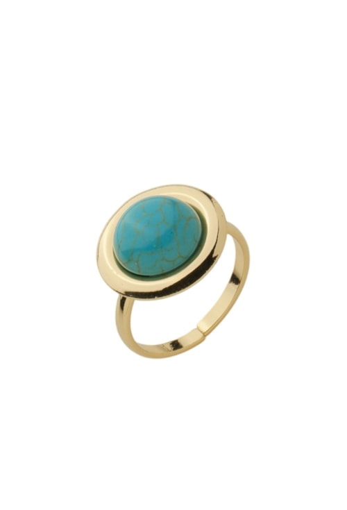 ANEL AJUSTÁVEL P COM PEDRA TURQUESA NATURAL AN503-O ANEL AJUSTÁVEL P COM PEDRA TURQUESA NATURAL AN503-O
