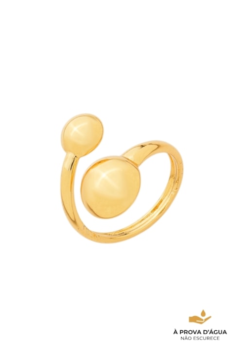 ANEL BOLA DUPLA REGULÁVEL AÇO INOX DOURADO AN584-AD