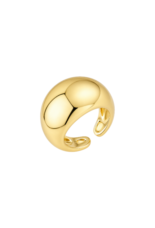 ANEL BOLD OVAL LISO REGULÁVEL BANHADO A OURO AN626-O