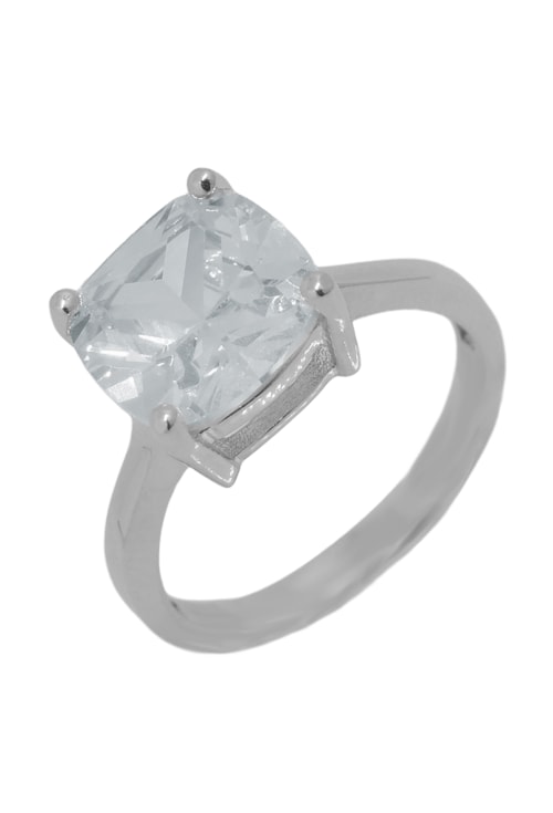 ANEL CARRÉ ZIRCÔNIA CRISTAL NO RÓDIO GM1022-R