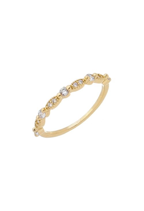 ANEL COM ZIRCÔNIAS NO OURO AN243-O