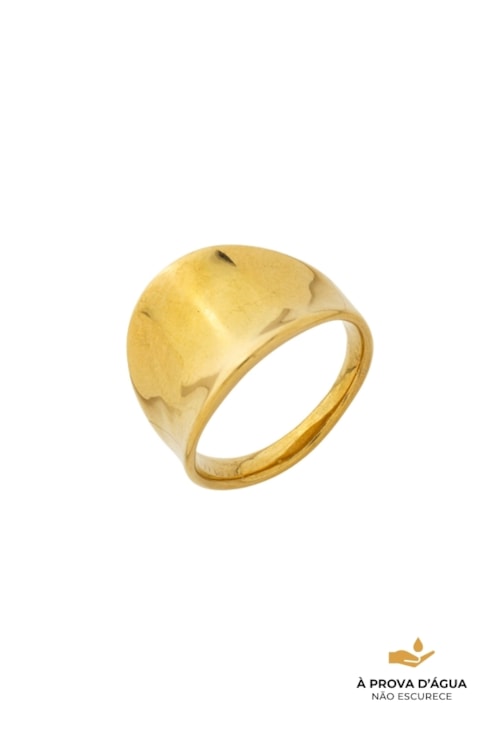 ANEL CÔNCAVO LISO AÇO INOX DOURADO AN602-AD