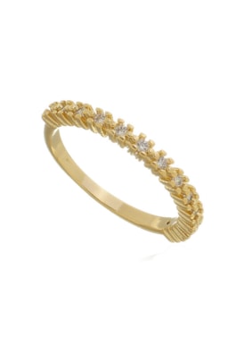 Produto ANEL CRAVEJADO COM ZIRCÔNIA CRISTAL AN484-O