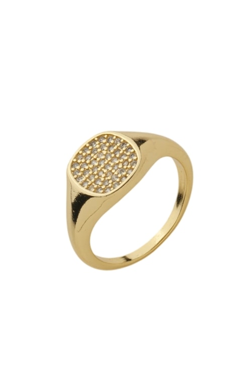 ANEL CRAVEJADO CRISTAL NO OURO AN495-O