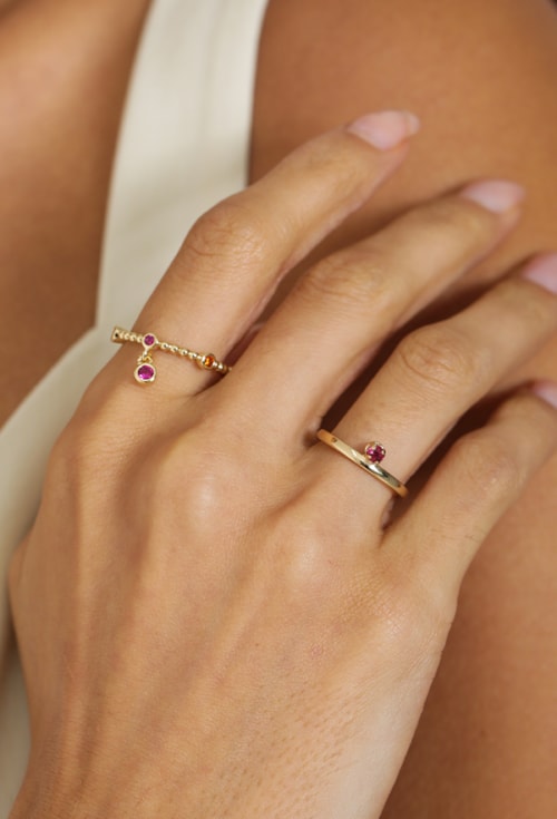 ANEL DE PINGENTE CRAVEJADO COLORIDO AN143-O