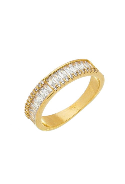 ANEL DE ZIRCÔNIAS BAGUETE CRISTAL AN199-O