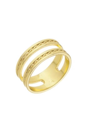 Produto ANEL DUPLO COM TEXTURA AN274-O