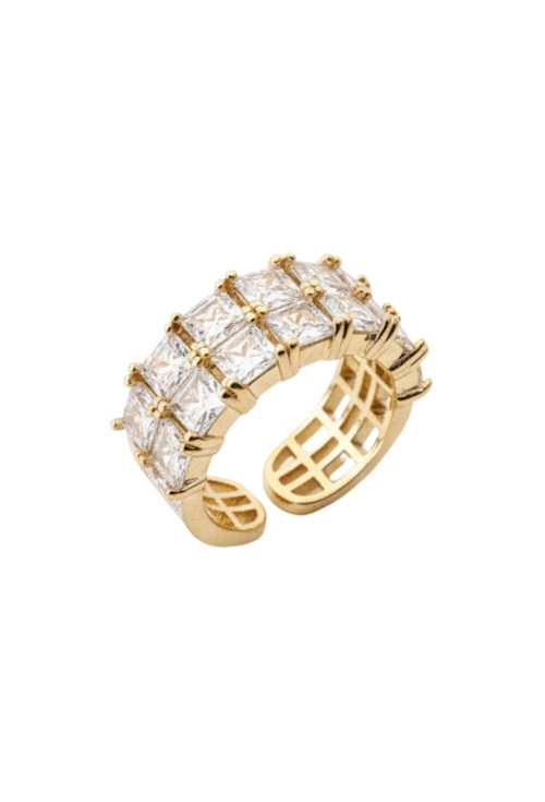 ANEL DUPLO COM ZIRCÔNIAS RETANGULARES CRAVEJADAS AN565-O