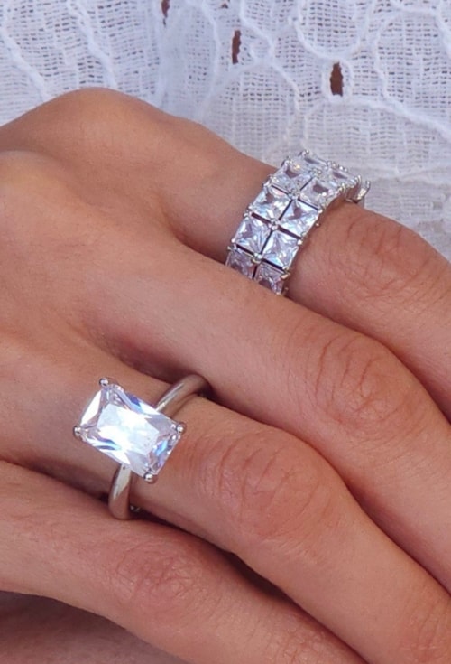 ANEL DUPLO COM ZIRCÔNIAS RETANGULARES CRAVEJADAS AN565-R