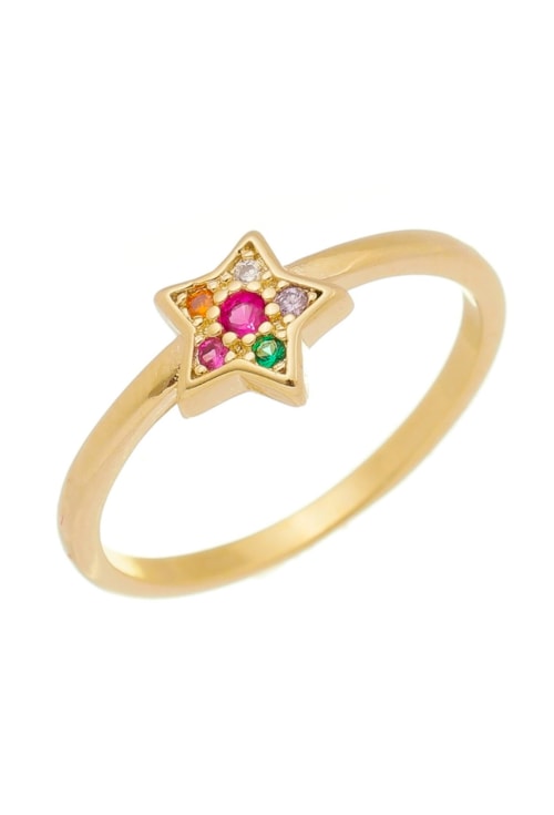 ANEL ESTRELA CRAVEJADA COLORIDA AN138-O