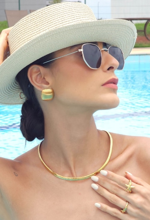 ANEL ESTRELA DO MAR EM AÇO INOX DOURADO AN577-AD