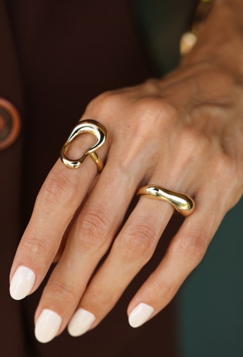 Anel Geométrico Orgânico Ouro 18k 10 Milésimos AN604-O Nº22