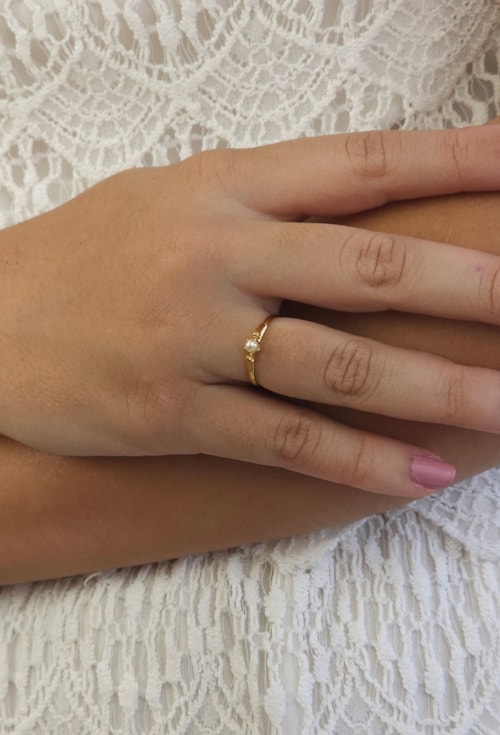 ANEL INFANTIL COM PÉROLA AN469-O ANEL INFANTIL COM PÉROLA AN469-O