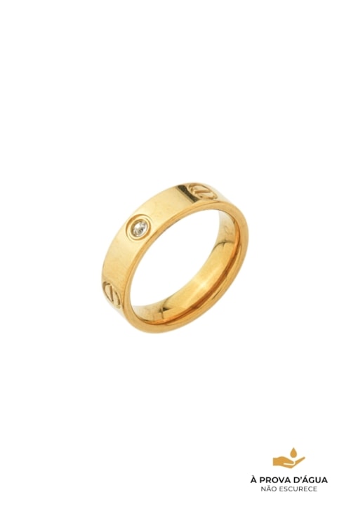 ANEL INSPIRAÇÃO COM PONTO DE LUZ DOURADO AN591-AD